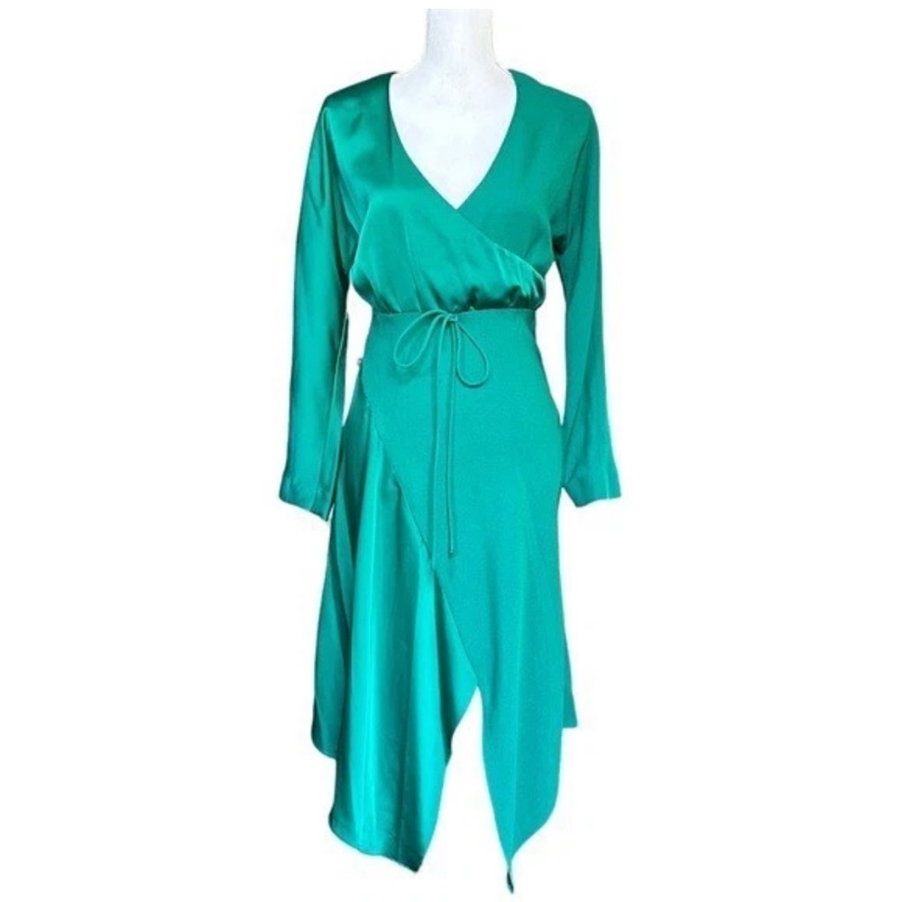 Cushnie green Long Sleeve Wrap Dress